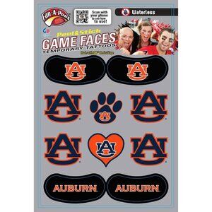 Fan-A-Peel Auburn Tigers Waterless Peel and Stick Temporary Tattoos